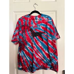 The Black Dog Red Blue Tie Dye Tavern Martha's Vineyard Cotton T-Shirt Size XL